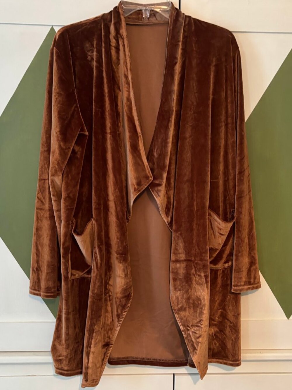 LIKE NEW! Brown Velvet Longline Cardigan